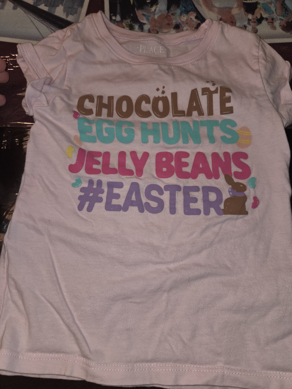 Place Pink Easter Graphic Tee with Multicolor Text